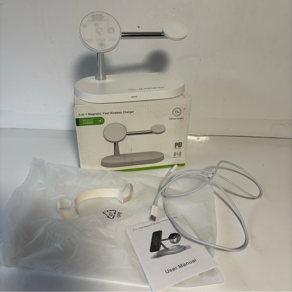 Waystar 3 in 1 magnetic charging station iPhone watch AirPods open box pre-owned - Picture 4 of 11